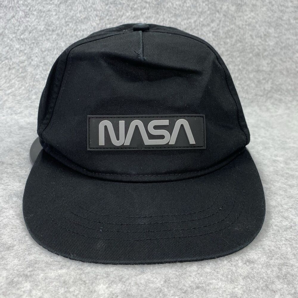 NASA Baseball Cap Unisex Black Moonshot Under Visor 6 panel Cloth Cap Snapback